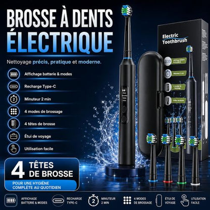 Brosse à dents électrique rechargeable Type-C avec affichage numérique