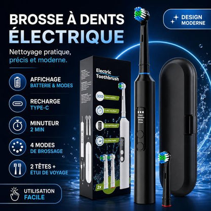 Brosse à dents électrique rechargeable Type-C avec affichage numérique